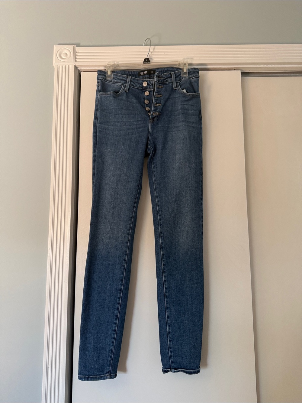 High-Rise Button-Fly Women's Jeans - Blue